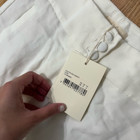 NWT SEZANE Marty Trousers Pants in Ecru/ Ivory Sz FR36 US4 - Picture 7 of 12